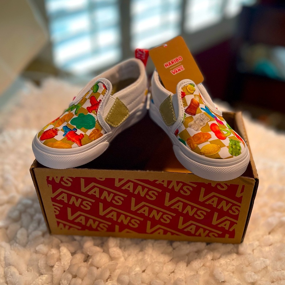 NWT Toddler Vans Haribo Checkerboard Multi Slip On, Size 5.5 T